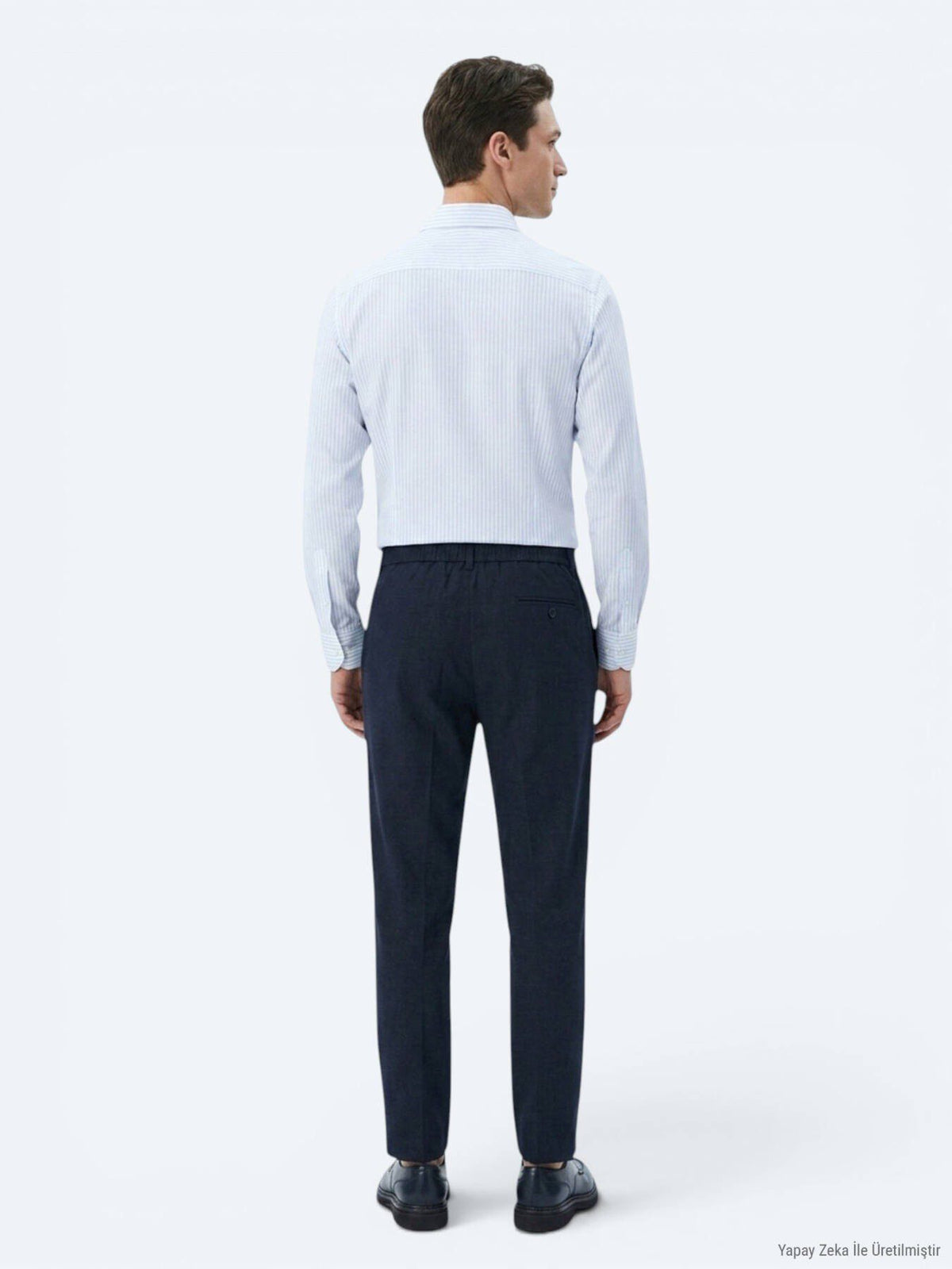Hellblau Gestreiftes Regular Fit Casual Hemd