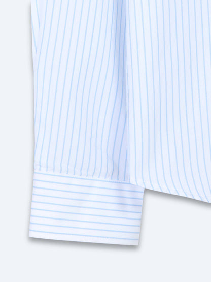 Hellblau Gestreiftes Regular Fit Casual Hemd