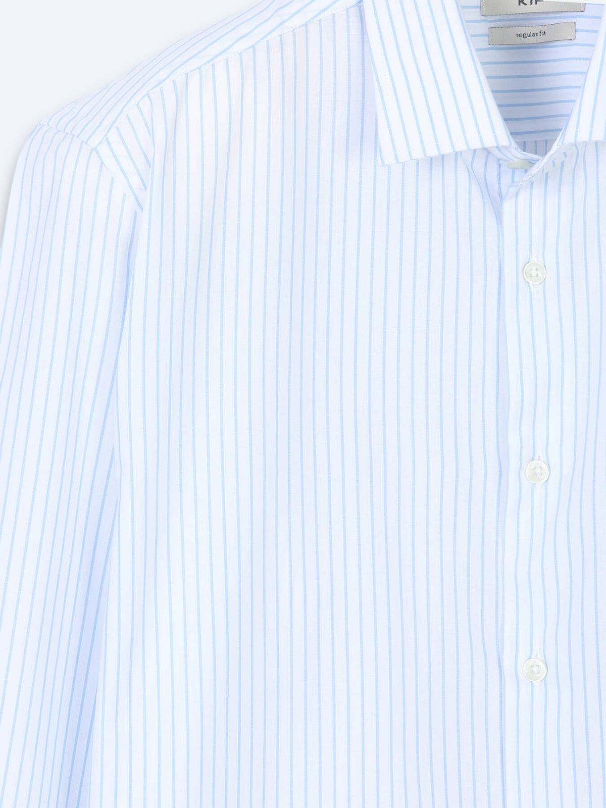 Hellblau Gestreiftes Regular Fit Casual Hemd