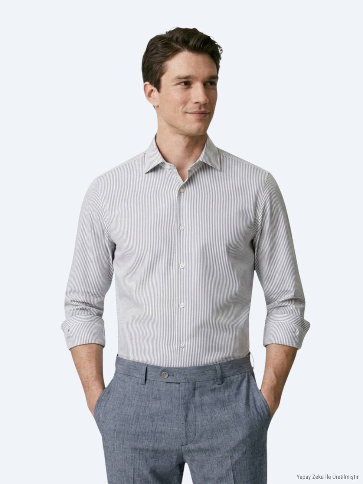 Marineblau Gestreiftes Casual Hemd