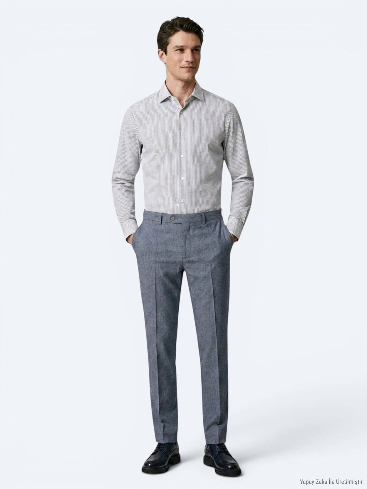 Marineblau Gestreiftes Casual Hemd