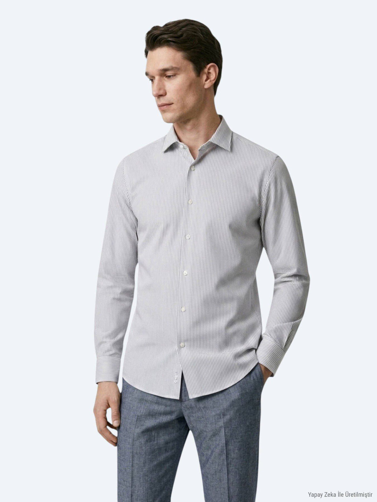 Marineblau Gestreiftes Casual Hemd