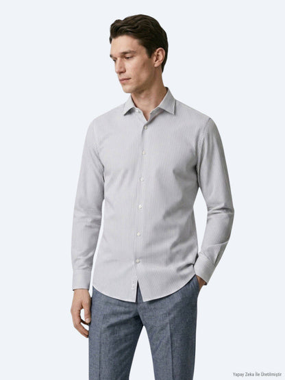Marineblau Gestreiftes Casual Hemd