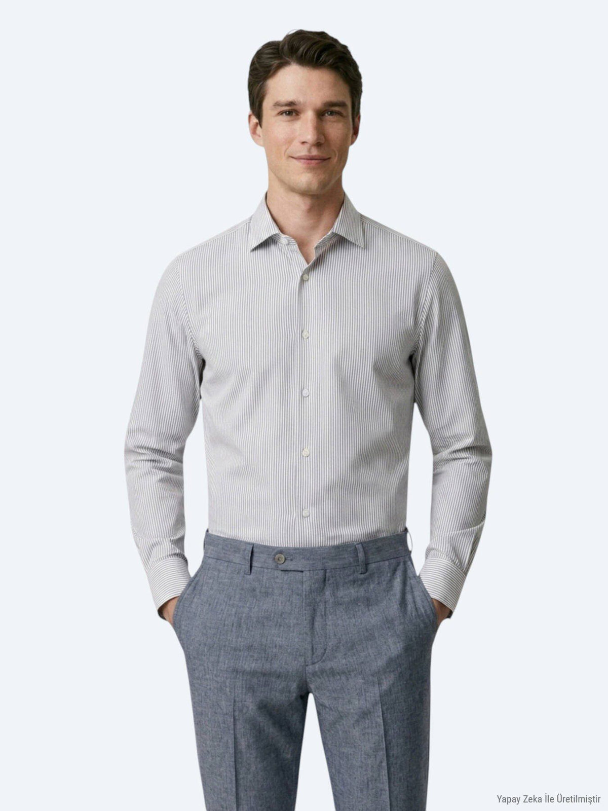Marineblau Gestreiftes Casual Hemd