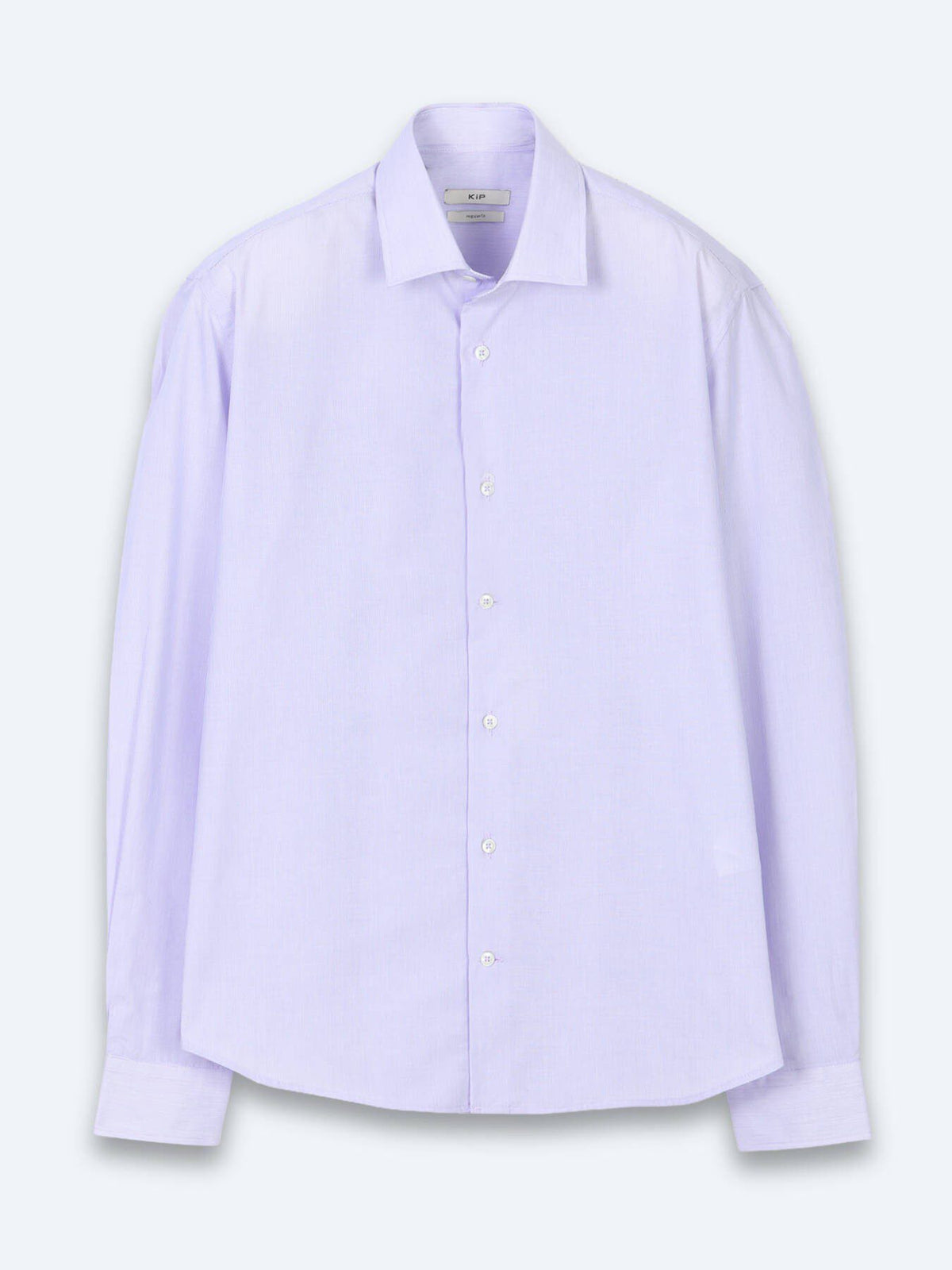 Lila Unifarben Regular Fit Baumwollhemd