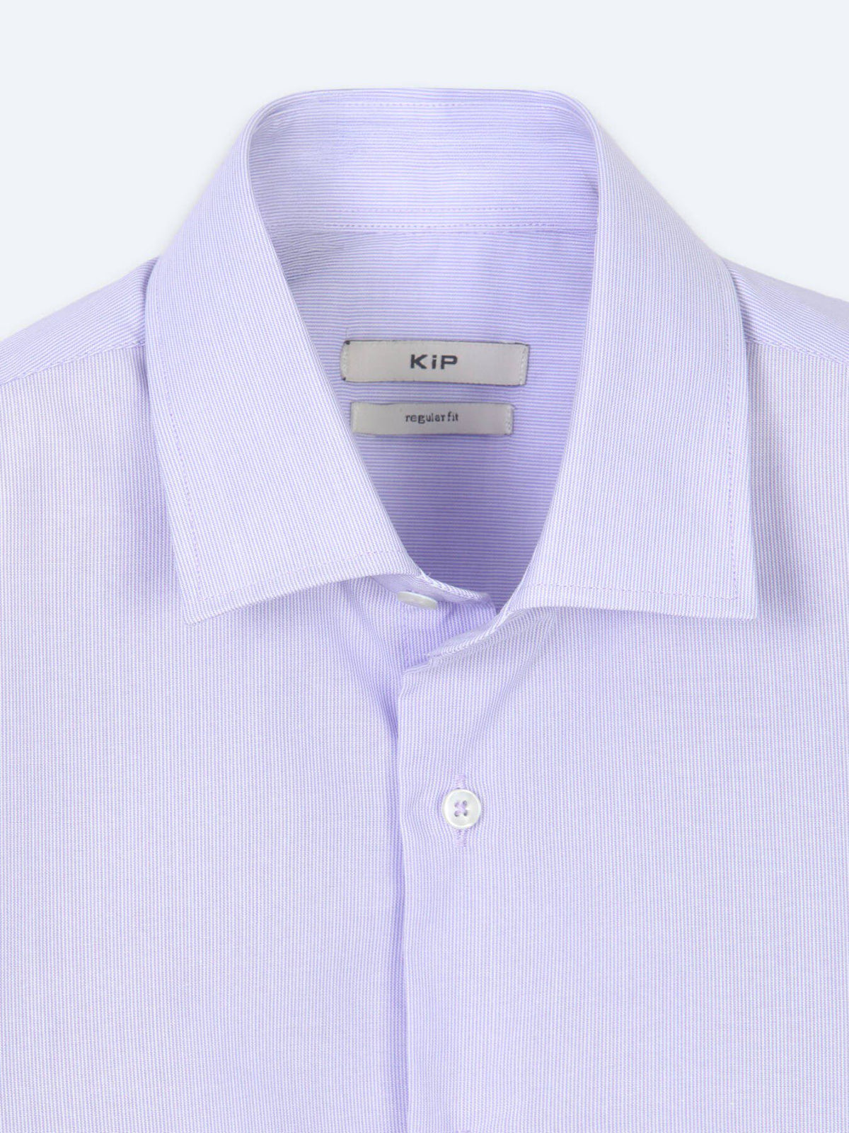 Lila Unifarben Regular Fit Baumwollhemd