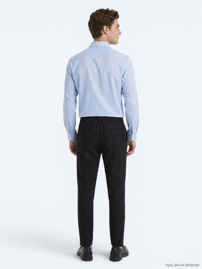 Helles Blaues Regular Fit Baumwollhemd
