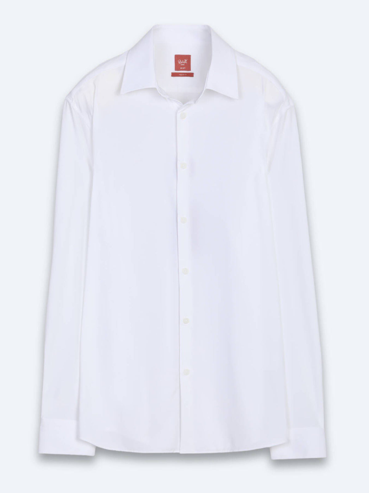 Weißes schlichtes Regular Fit Strickshirt
