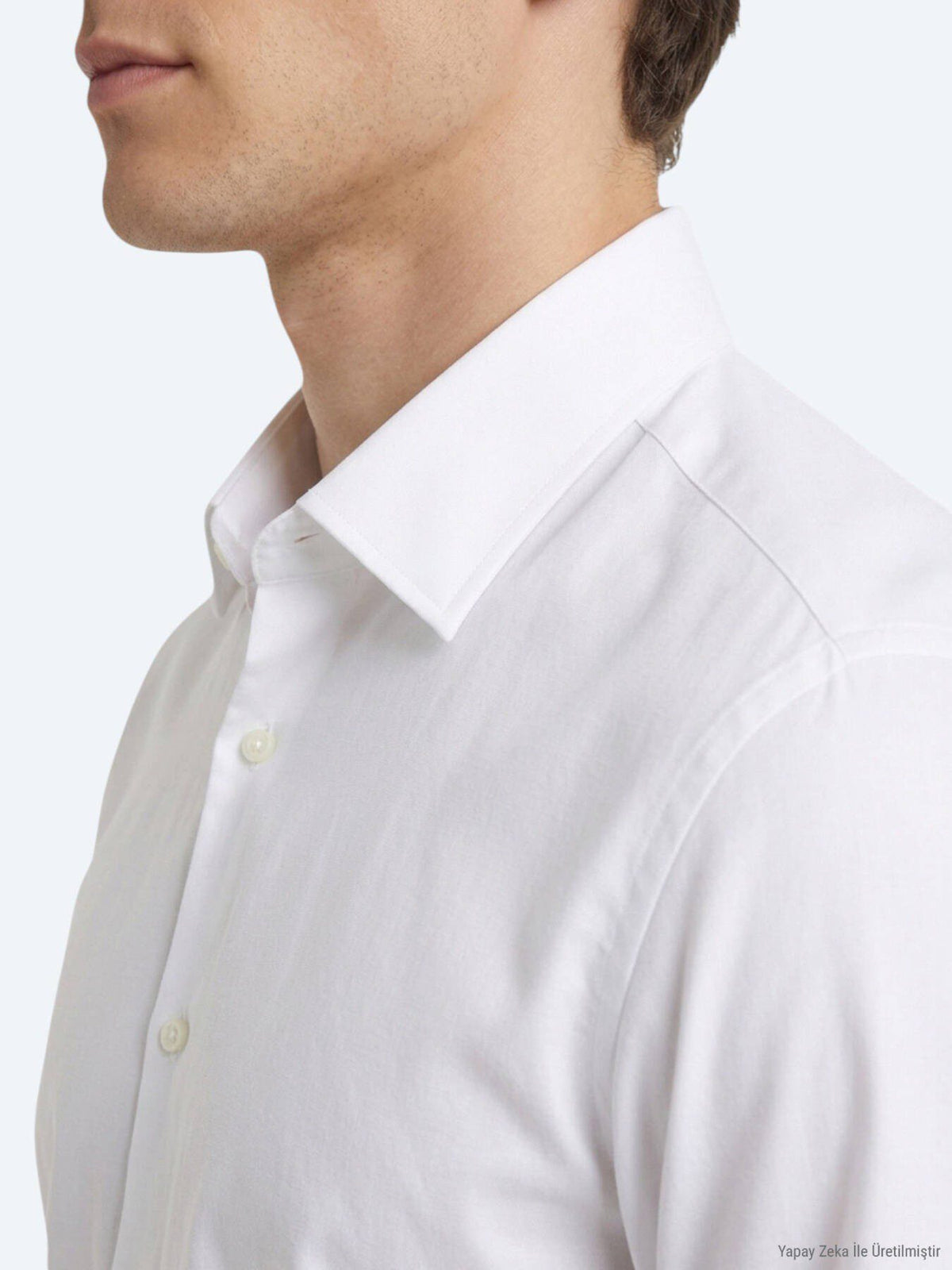 Weißes schlichtes Regular Fit Strickshirt