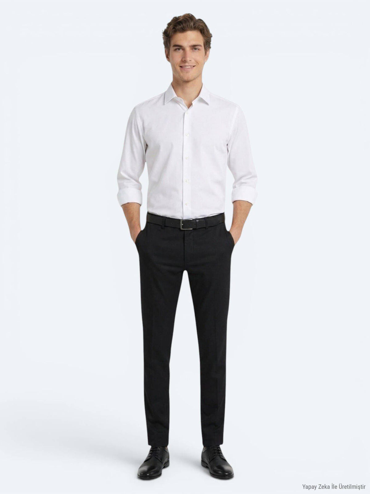 Weißes schlichtes Regular Fit Strickshirt