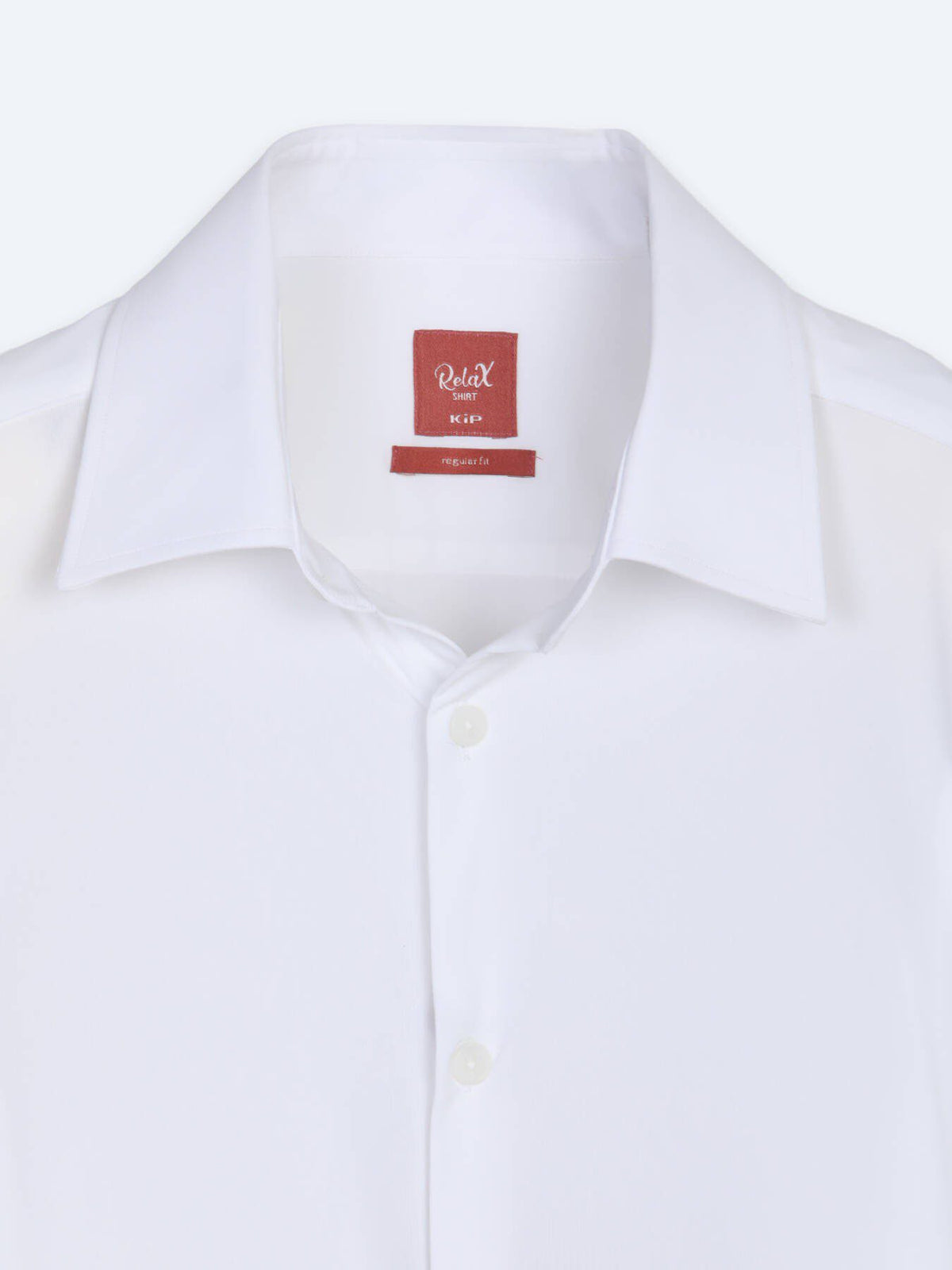 Weißes schlichtes Regular Fit Strickshirt