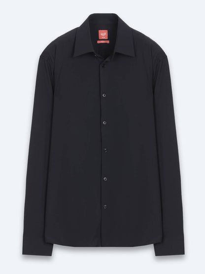 Schwarzes schlichtes Regular Fit Strickshirt
