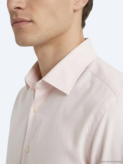 Beige Unifarben Regular Fit Strickshirt