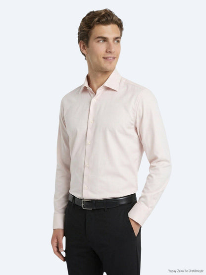 Beige Unifarben Regular Fit Strickshirt