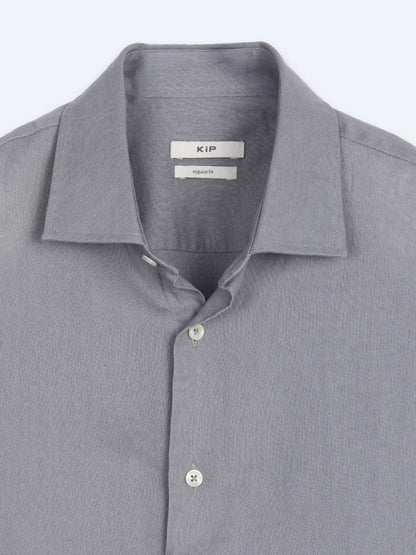 Grau Regular Fit Casual Baumwollhemd