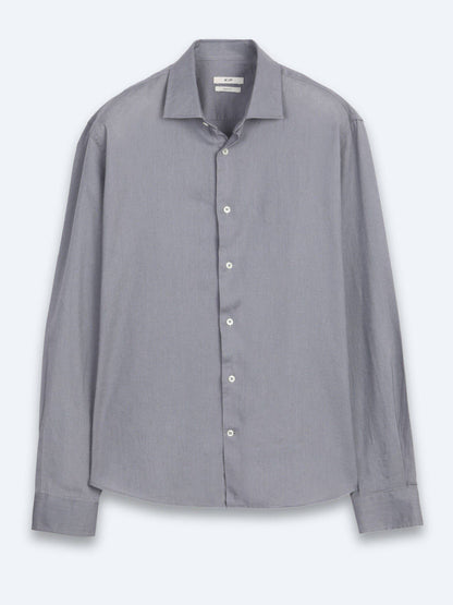 Grau Regular Fit Casual Baumwollhemd