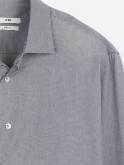 Grau Regular Fit Casual Baumwollhemd