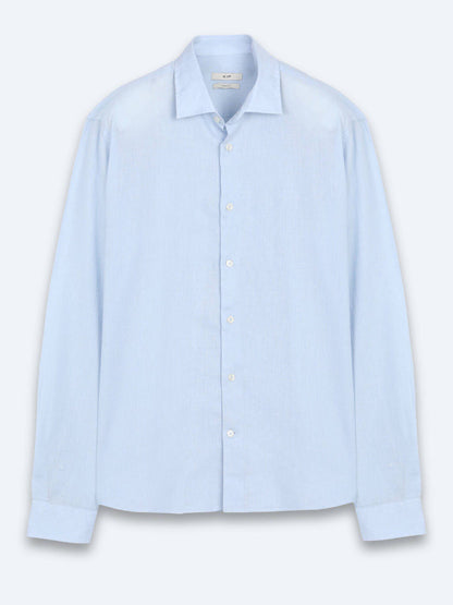 Blaues Regular Fit Casual Baumwollhemd