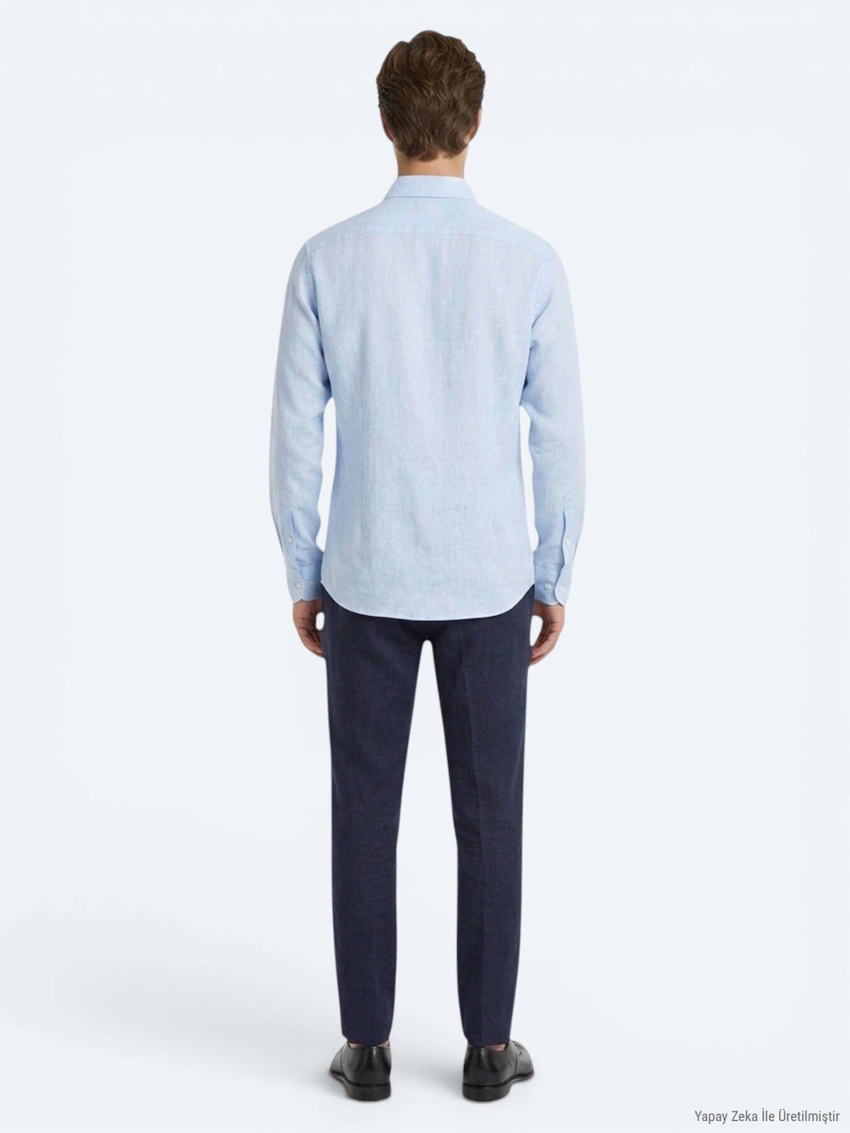 Blaues Regular Fit Casual Baumwollhemd