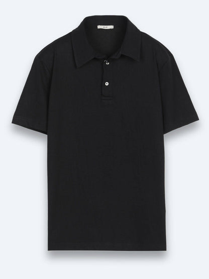 Schwarzes Baumwoll-Misch-T-Shirt