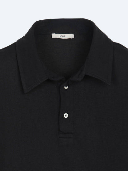 Schwarzes Baumwoll-Misch-T-Shirt
