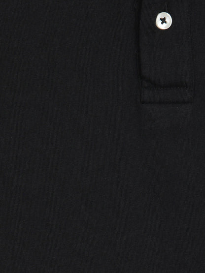 Schwarzes Baumwoll-Misch-T-Shirt