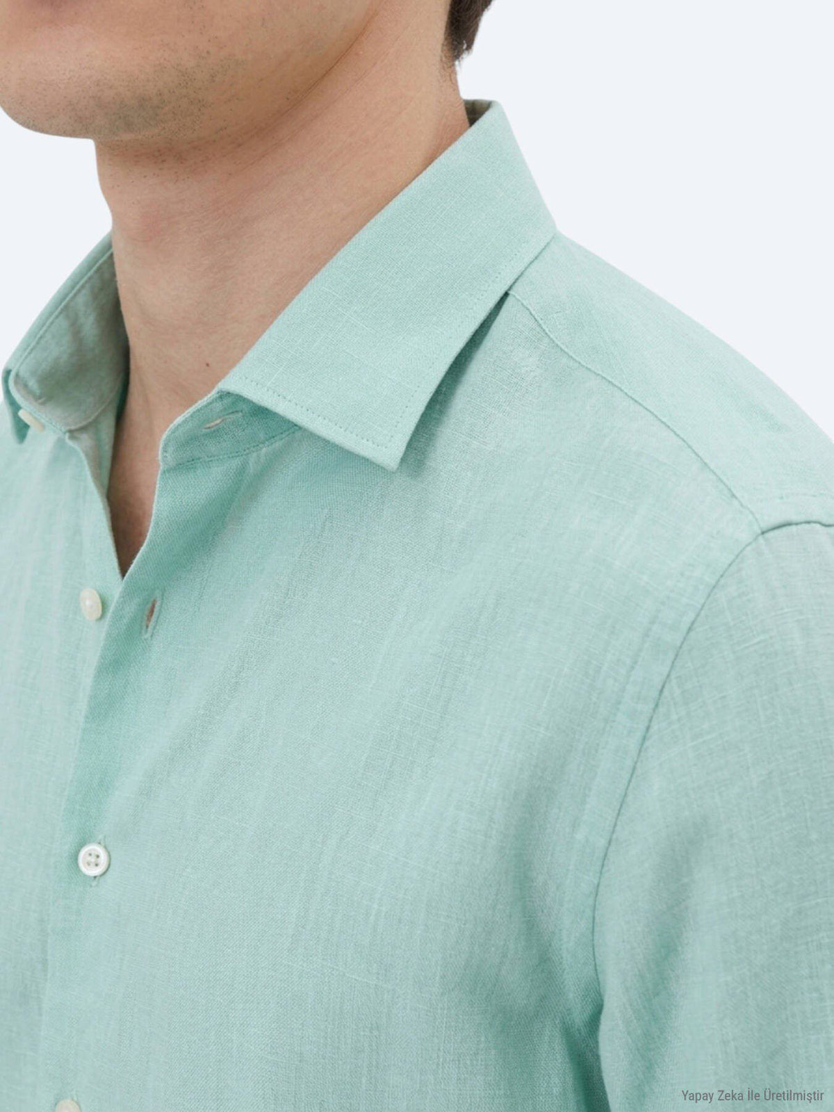 Hellgrünes Regular Fit Casual Hemd aus Baumwolle