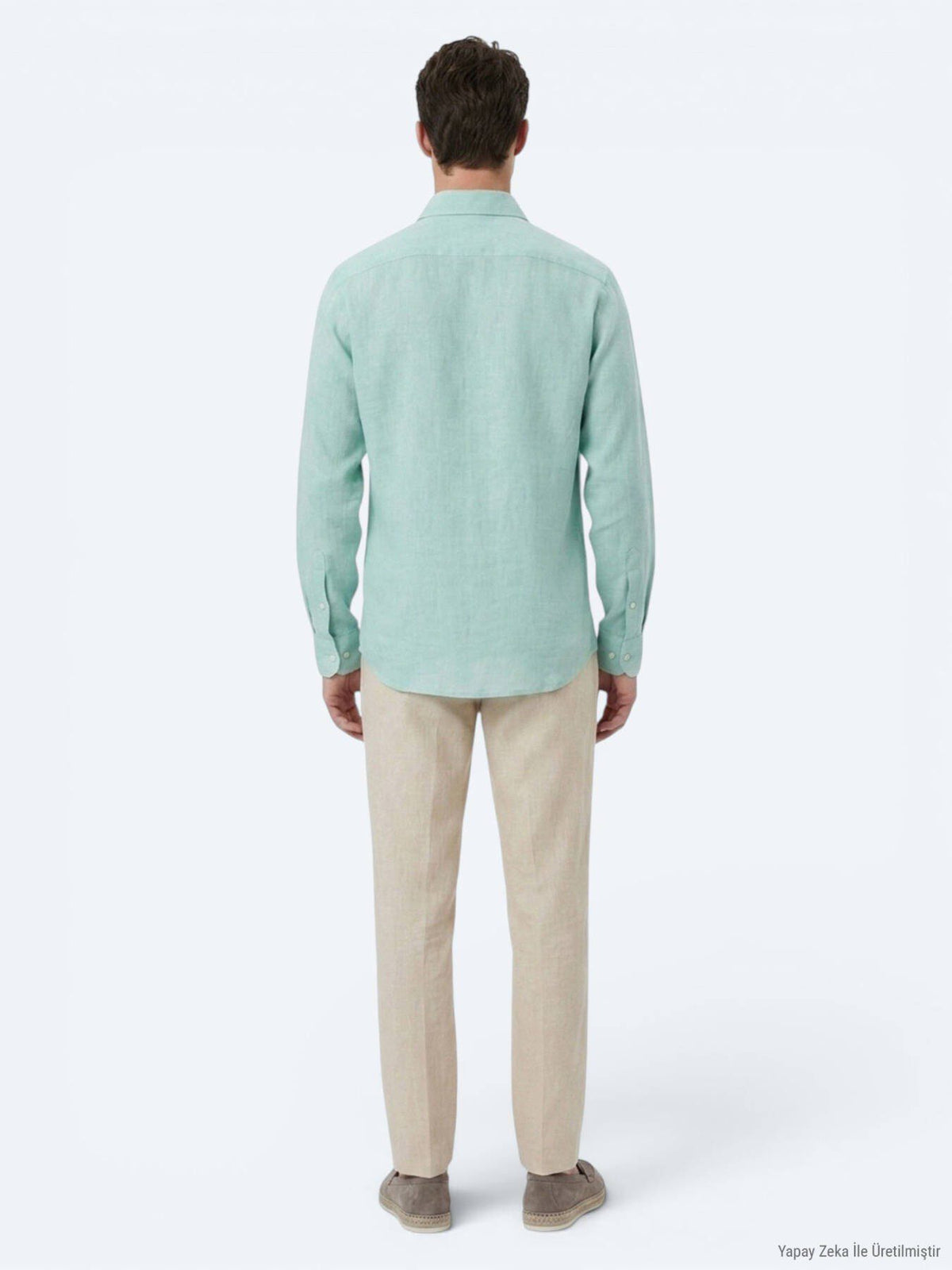 Hellgrünes Regular Fit Casual Hemd aus Baumwolle