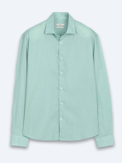 Hellgrünes Regular Fit Casual Hemd aus Baumwolle