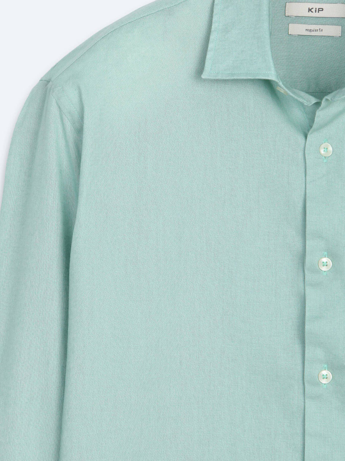 Hellgrünes Regular Fit Casual Hemd aus Baumwolle