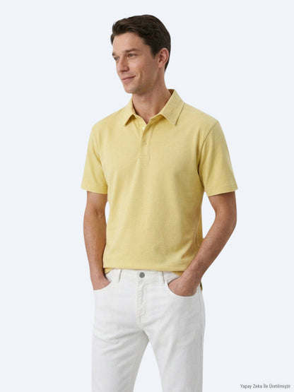 Ölgrün Unifarben Baumwollmix T-Shirt