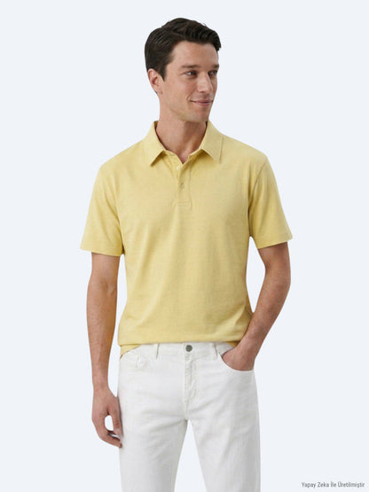 Ölgrün Unifarben Baumwollmix T-Shirt