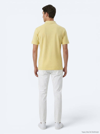 Ölgrün Unifarben Baumwollmix T-Shirt