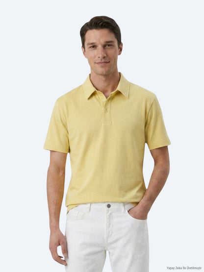 Ölgrün Unifarben Baumwollmix T-Shirt