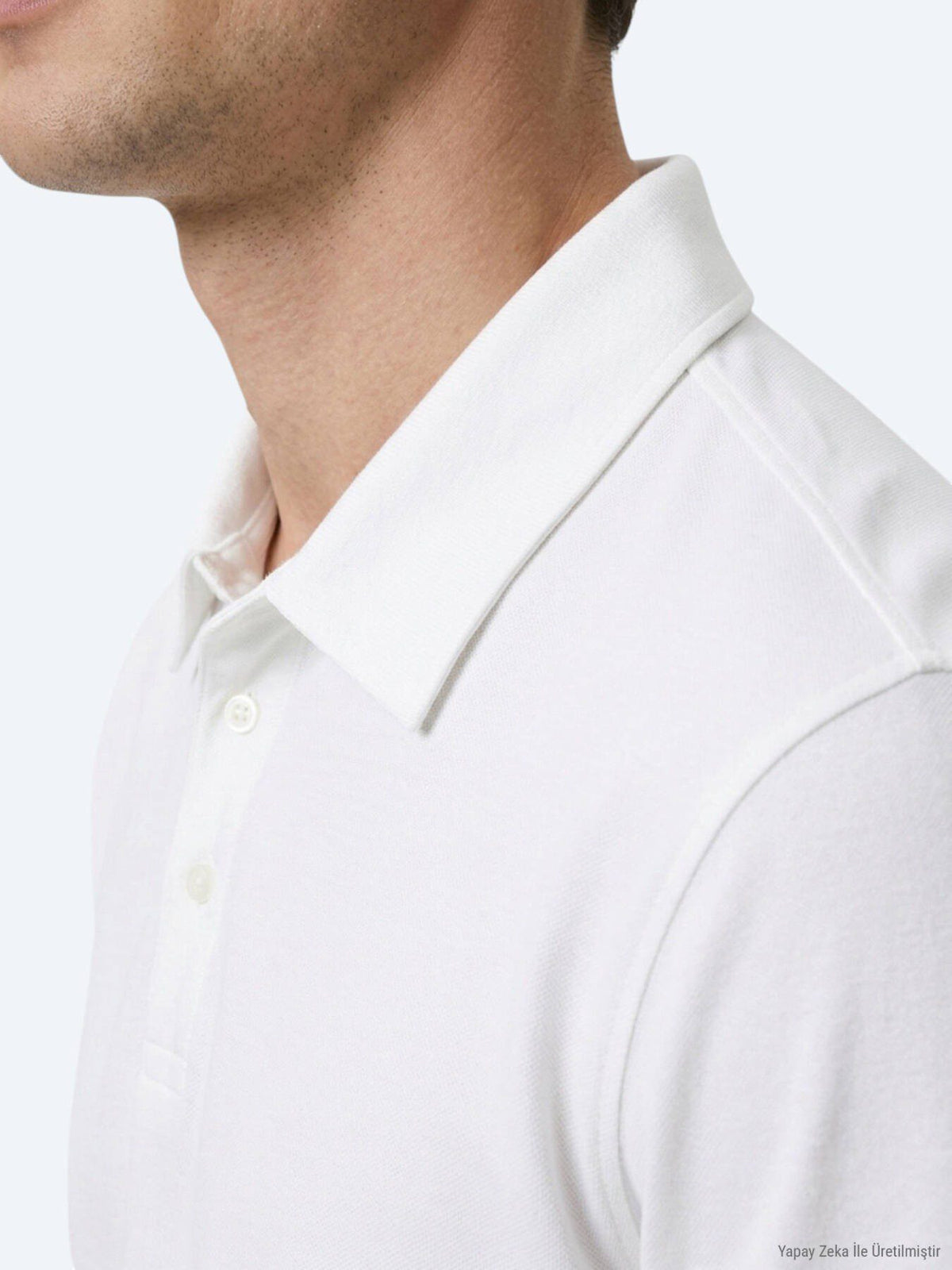Weißes Baumwoll-Misch-T-Shirt