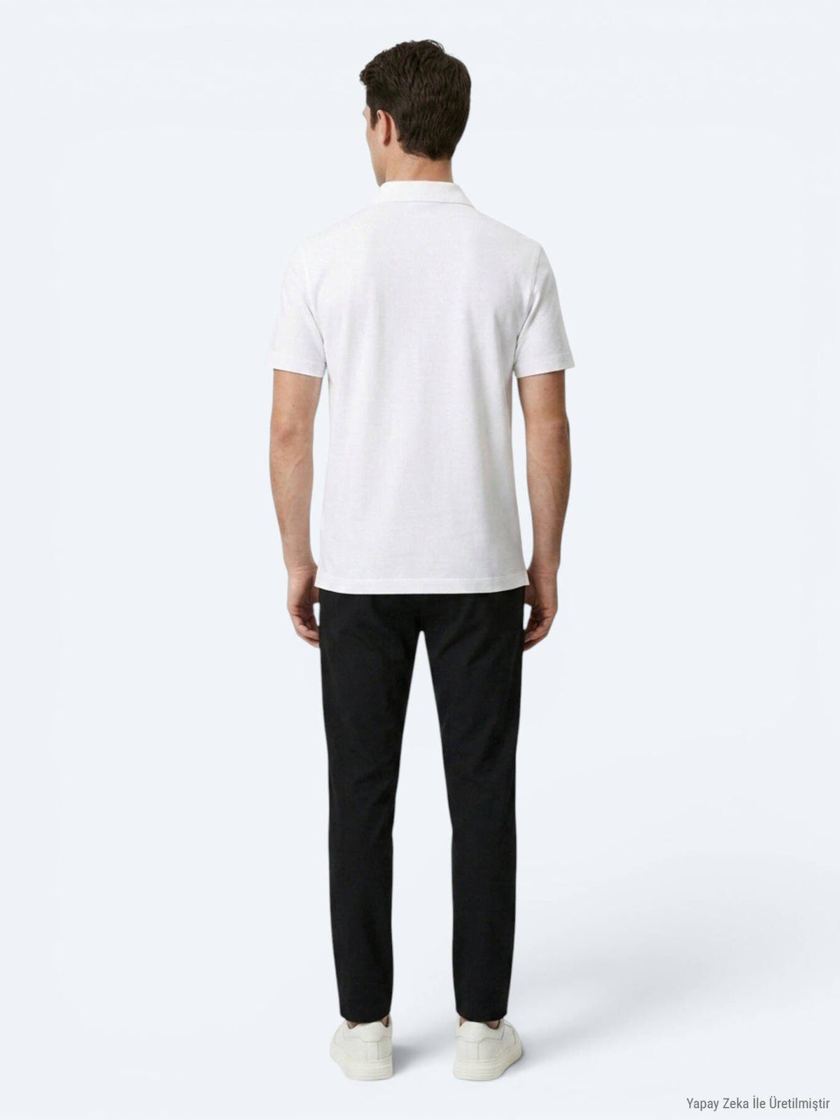 Weißes Baumwoll-Misch-T-Shirt