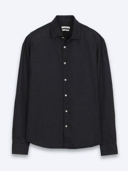 Schwarzes Regular Fit Casual Hemd Baumwolle