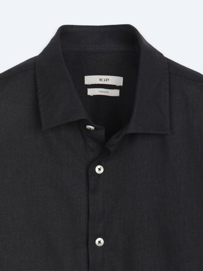 Schwarzes Regular Fit Casual Hemd Baumwolle