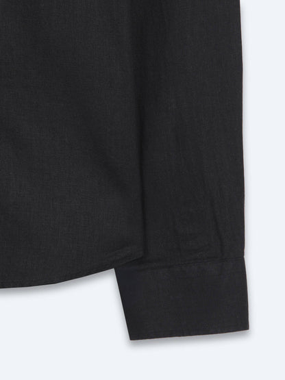 Schwarzes Regular Fit Casual Hemd Baumwolle