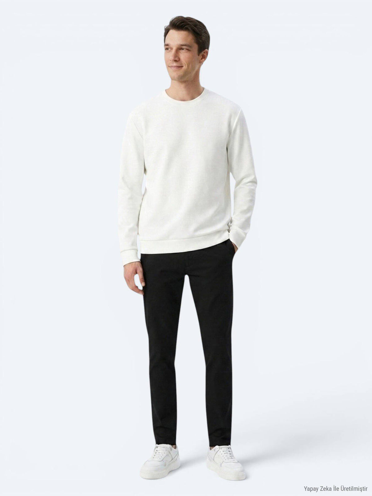 Weißes schlichtes Sweatshirt