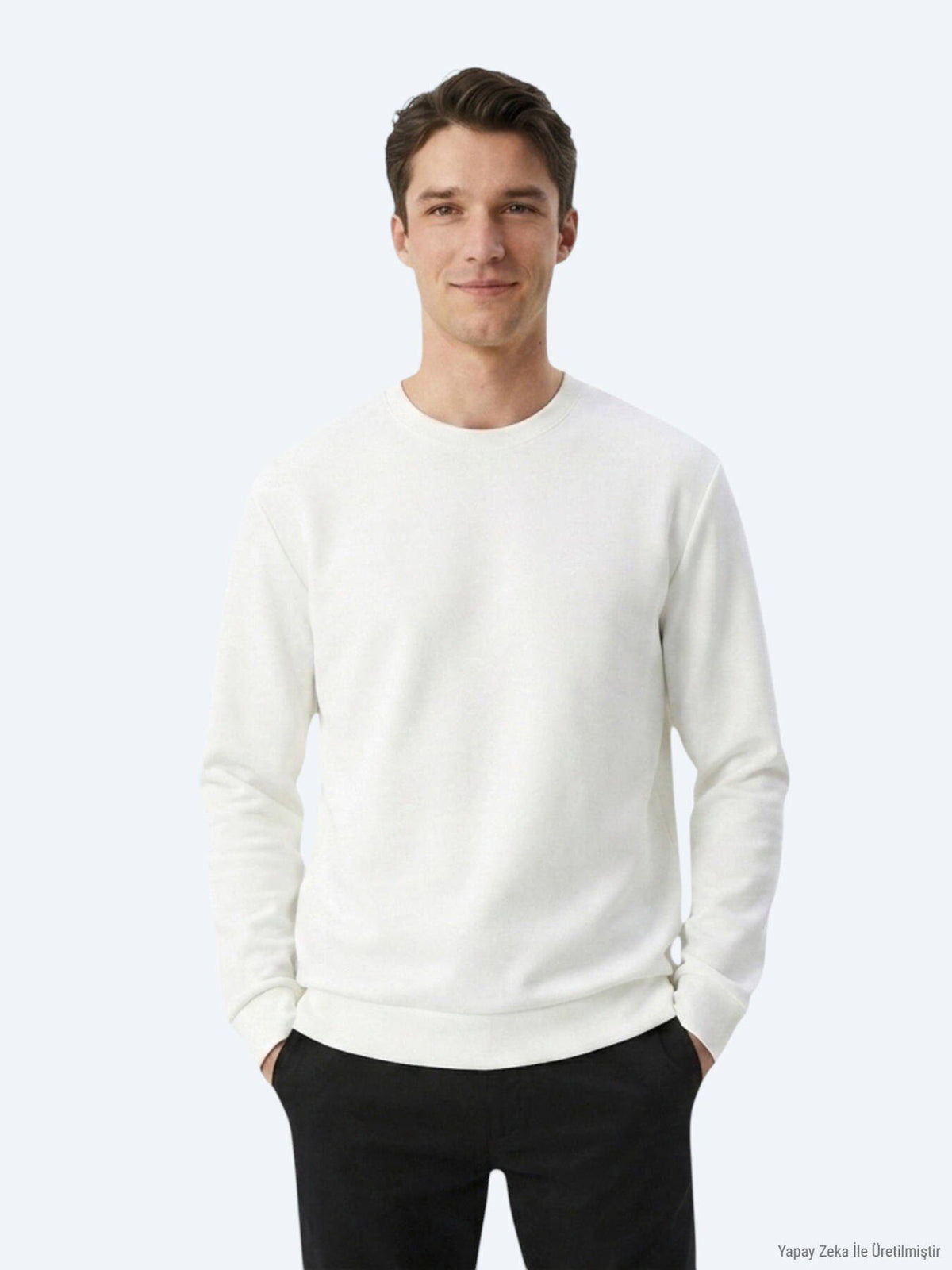 Weißes schlichtes Sweatshirt