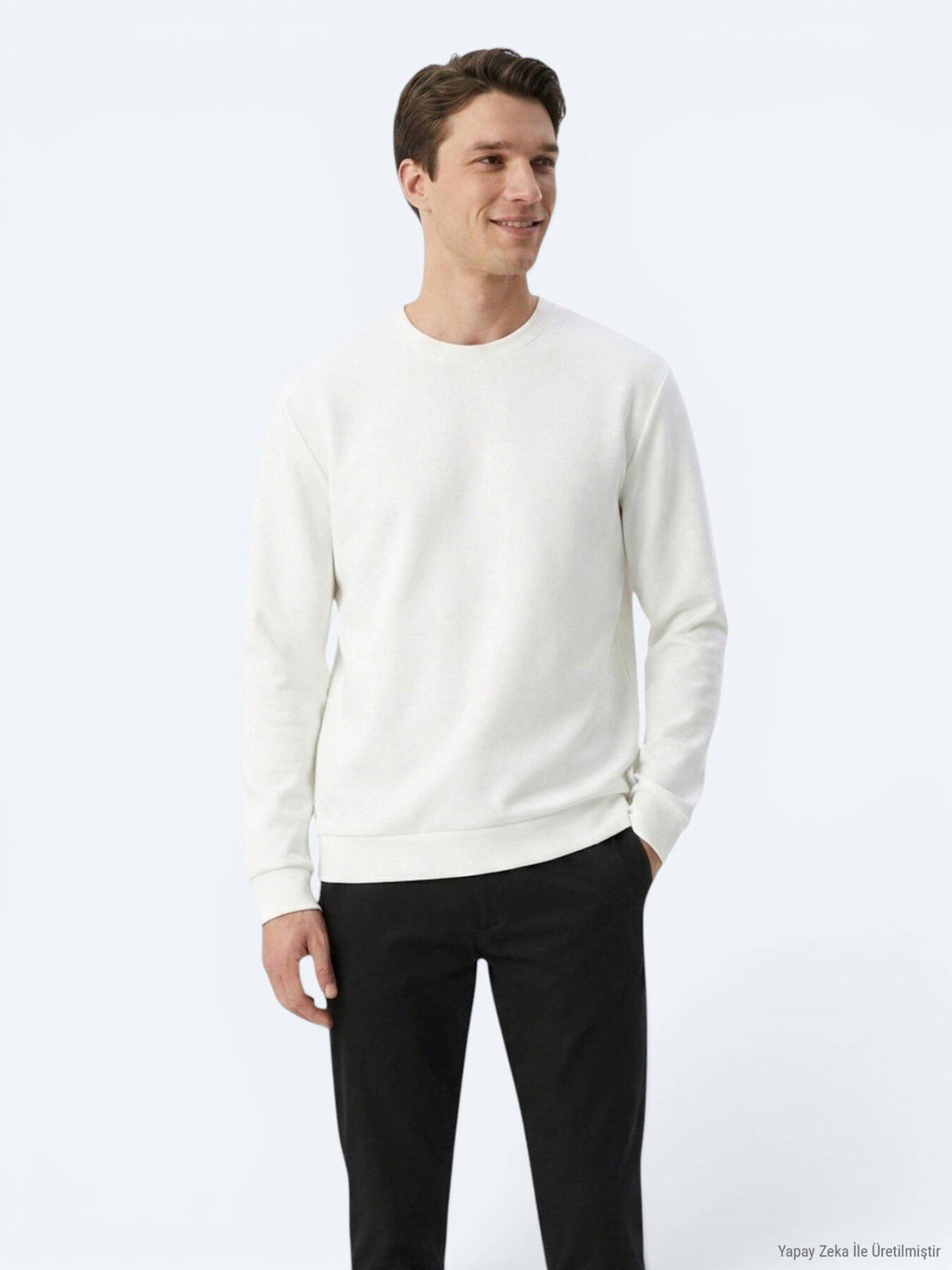 Weißes schlichtes Sweatshirt