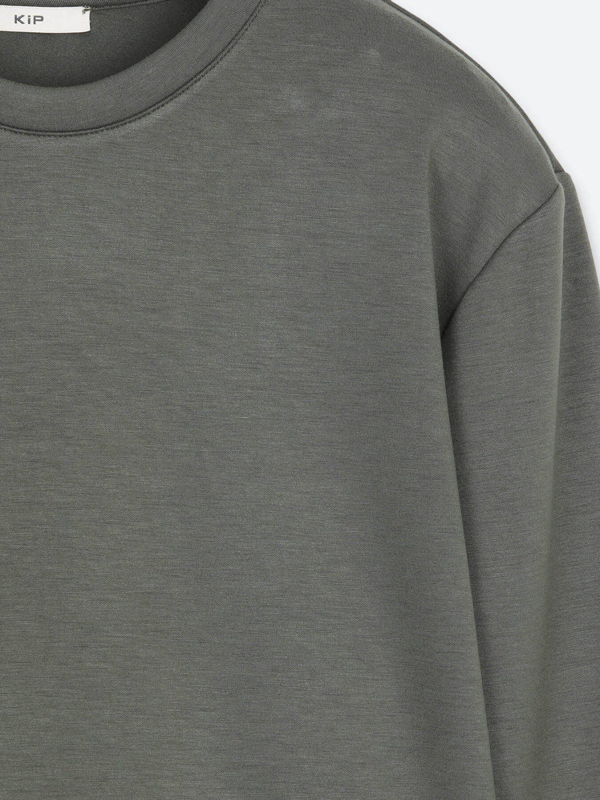 Khaki Unifarben Sweatshirt