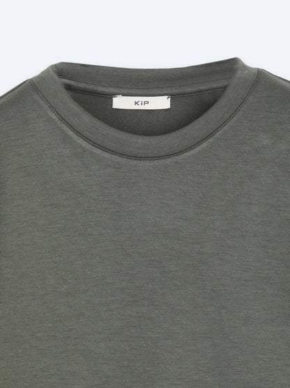 Khaki Unifarben Sweatshirt