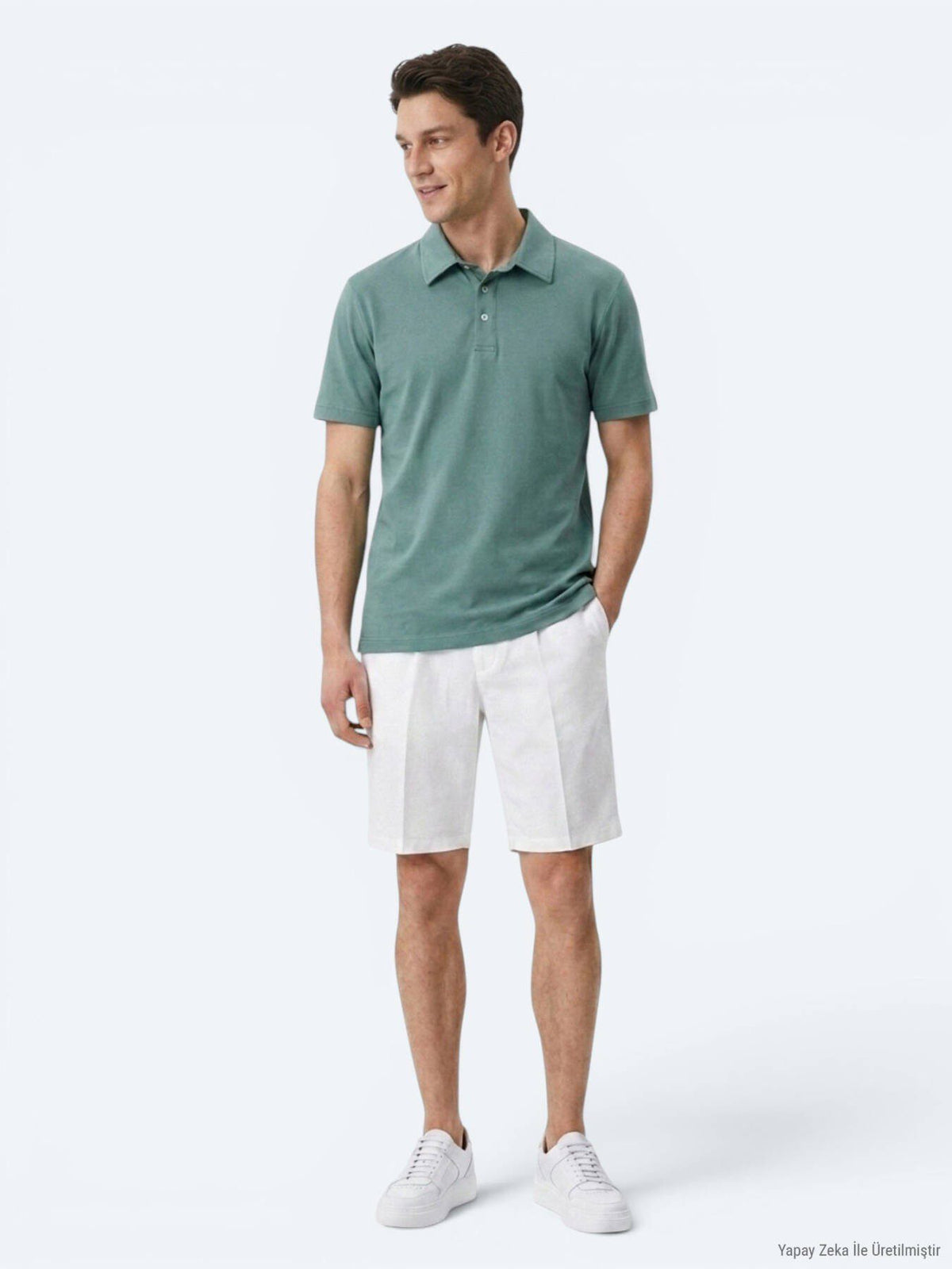 Dunkelkhaki Baumwollmischung T-Shirt