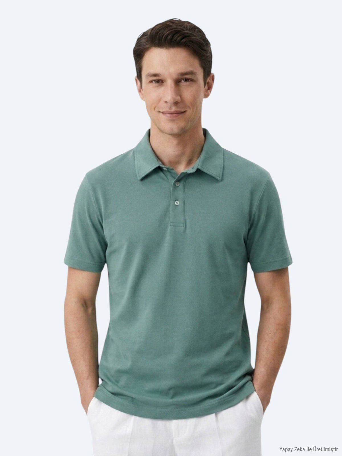 Dunkelkhaki Baumwollmischung T-Shirt