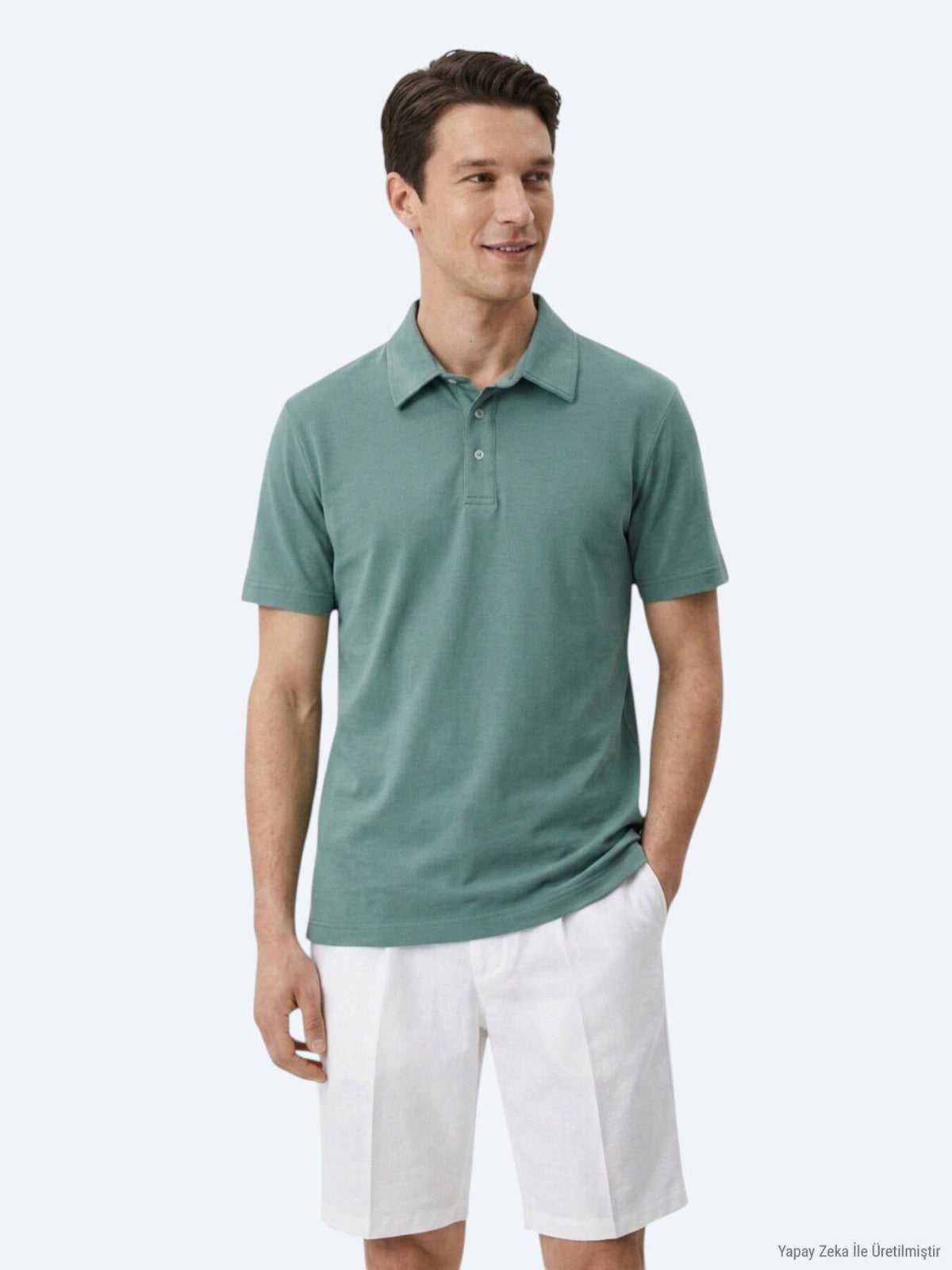 Dunkelkhaki Baumwollmischung T-Shirt