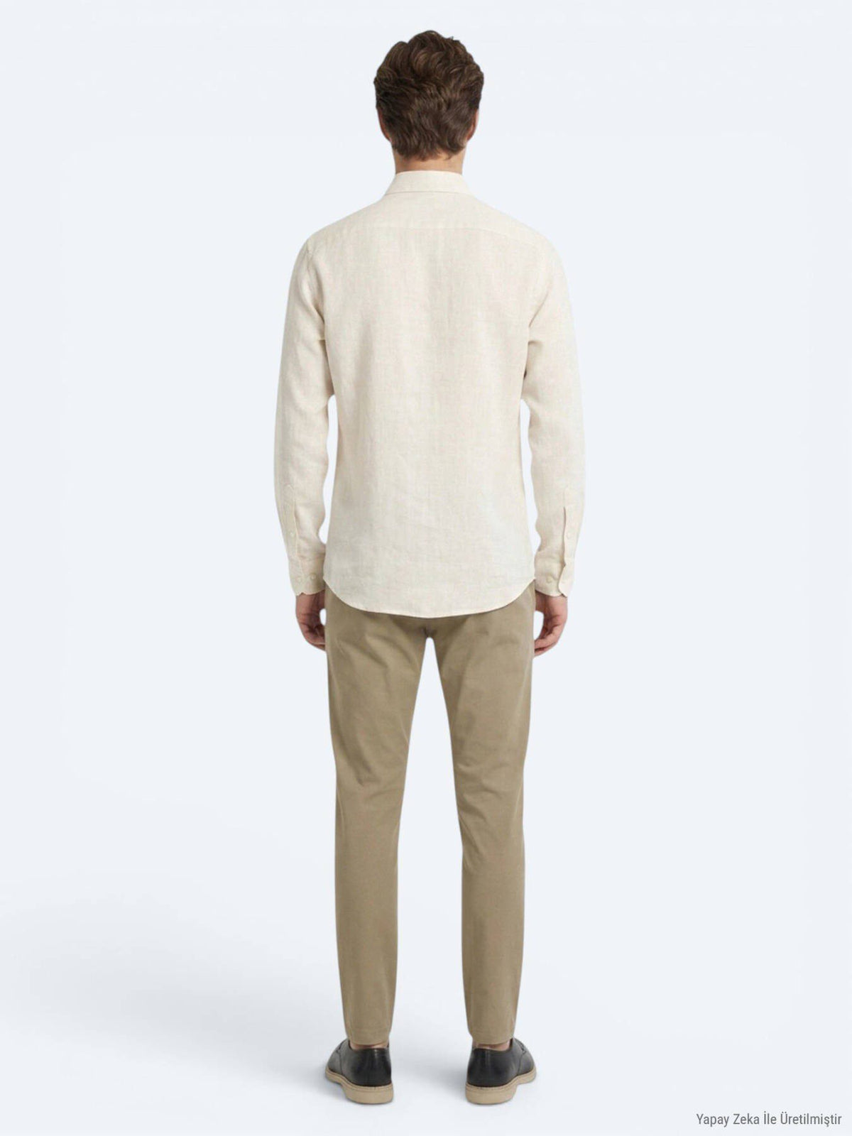 Beige Regular Fit Casual Baumwollhemd