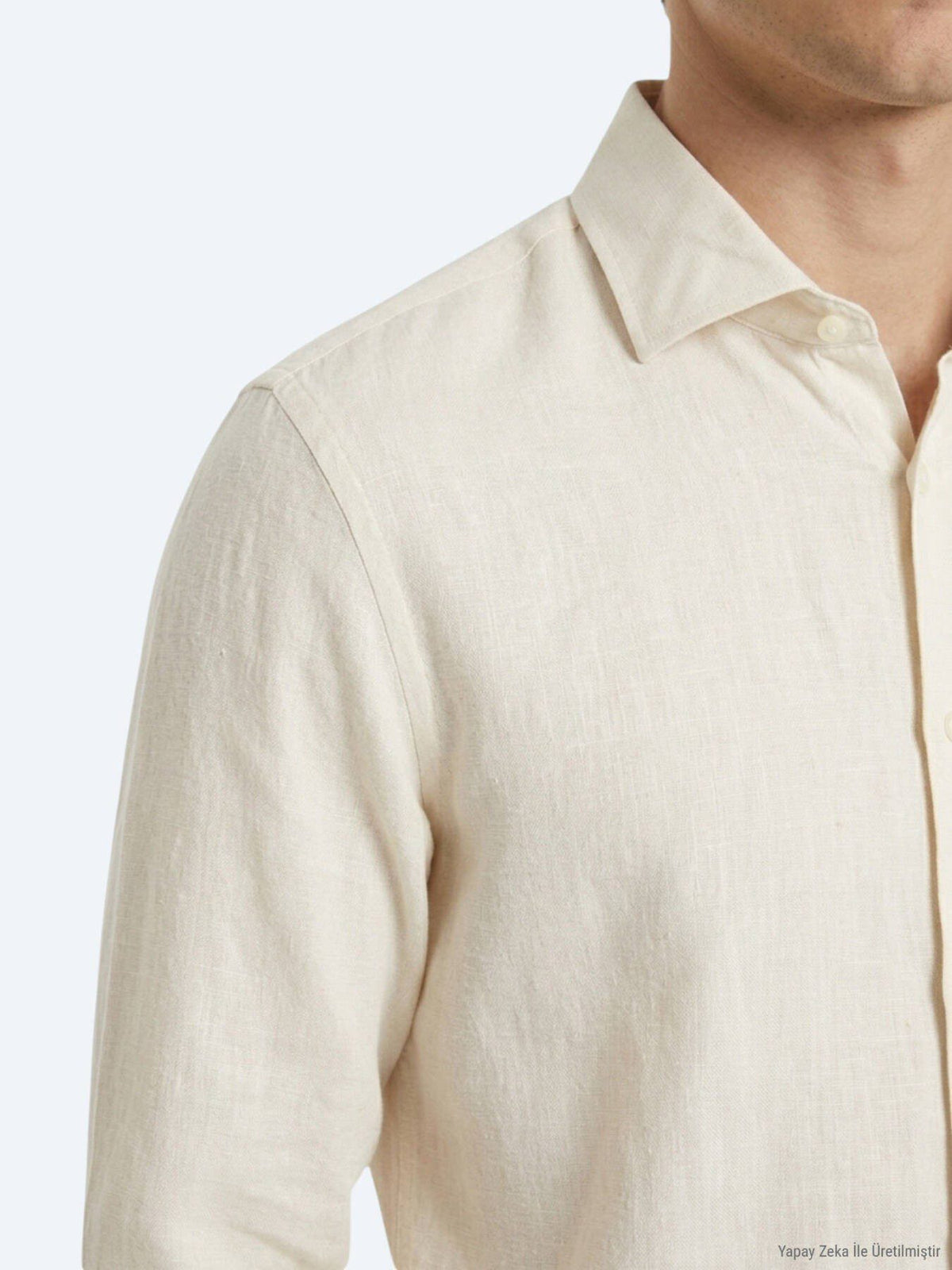 Beige Regular Fit Casual Baumwollhemd