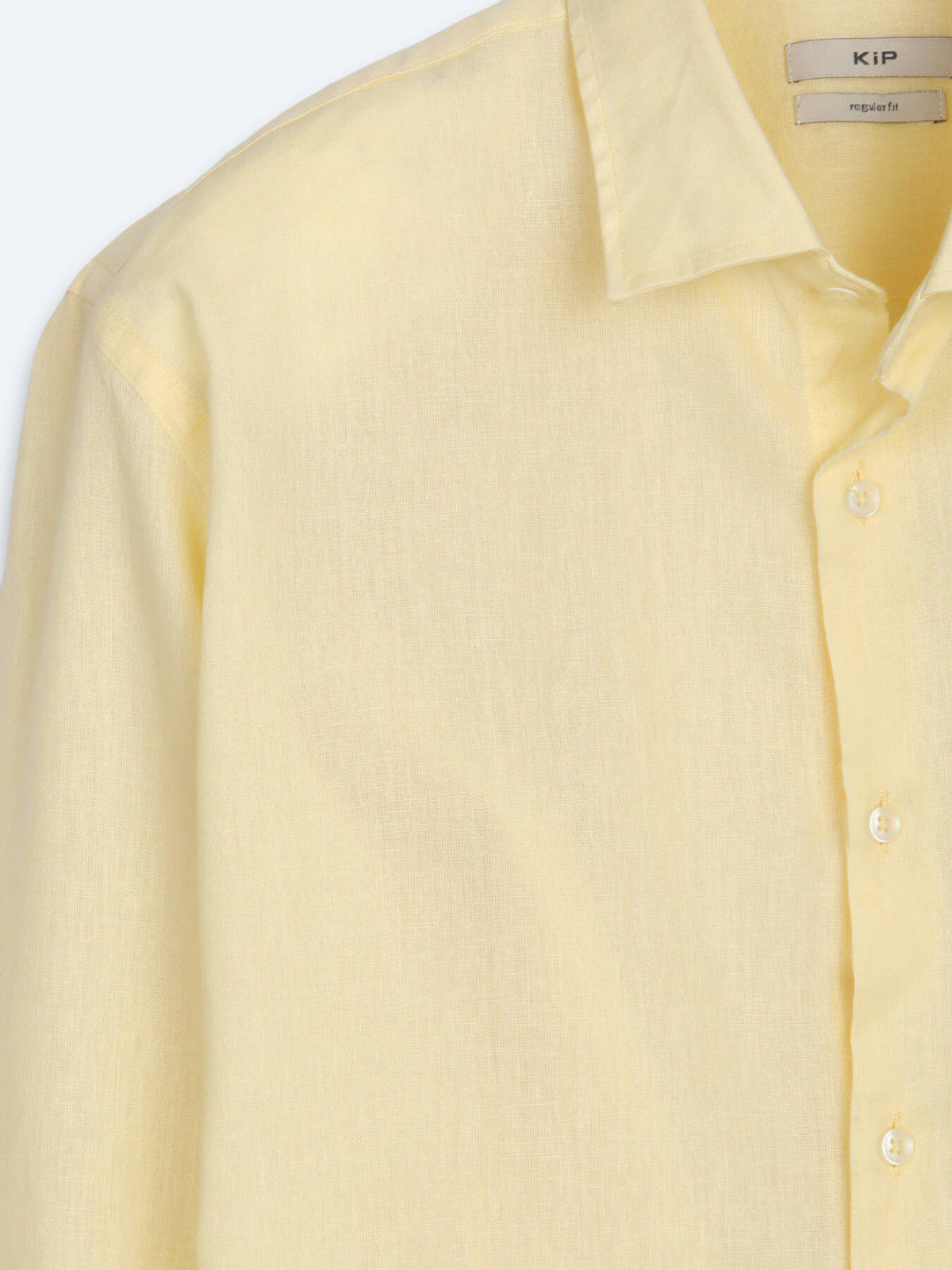 Gelbes Regular Fit Casual Hemd aus Baumwolle